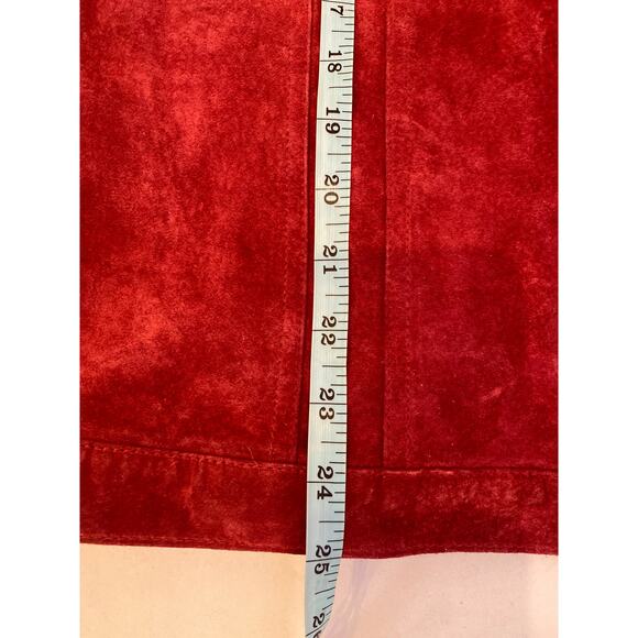 For Joseph Red Burgundy Suede Button Closure Lightweight Women’s Jacket Sz Lg - Picture 11 of 11